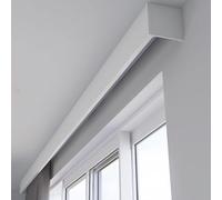 Blazea Window Curtain Pelmet Box with Track, Decorative Valance Panel Ceiling or Wall Mounting, White Hidden Curtain Track Rail System(Ceiling Mount,300m (9.8ft))