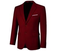 Blazer for Men Casual Mens Suit Jacket Slim Fit Men's Suit Outfit Notch Lapel Men's Sport Coats & Blazers, Burgundy, Medium