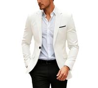 Blazer Jacket for Men UK - Smart Elegant Lightweight Coats, Slim Fit, Notch Lapel, Long Sleeve, Pockets, Buttons, Solid Breathable, Leisure Suits, Office Work Business, Wedding Prom Party