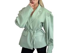 Blazer Jacket Women Womens Ladies Oversized Fit Blazer Jackets Suit Jacket Ladies Casual Blazers Work Jackets Work Coat for Women Lady Long Sleeve Informal Relaxed Blazers Womens Plus Size Green L