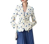 Blazer Jacket Women Womens Ladies Oversized Fit Blazer Jackets Suit Jacket Ladies Casual Blazers Work Jackets Work Coat for Women Lady Long Sleeve Informal Relaxed Blazers Womens Plus Size Blue XL