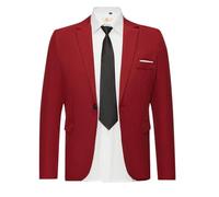 Blazer Jackets for Men Big Tall Solid Men's Jacket Regular Large Double Pocket Slim Lightweight Casual Business Travelers Blazers Men's Regular Fit - Jacket Men Summer, red, XXL
