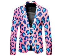 Blazer Men Casual Jackets, Men's Fashion Leopard Print Suit Jacket Business Casual Style Holiday Party