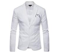 Blazer Men Jackets Smart Casual, Contemporary Men's Fashion Suit Jacket for Spring Summer Season Slim Fit Tailored with Fabric