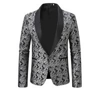 Blazer Men UK Business Office Blazers, Turn-Down Collar Plain Color Suit Jacket, Loose Simple Versatile Tuxedo Jackets Gentlmen Luxury Office Business Coat Top Single-Breasted Long Sleeve Outwear