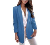 Blazer Women Office Clothes for Women Solid Color Trouser Suits for Women UK Lapel Neck Casual Suits for Women Pockets Ladies Jackets Size 14 Button Ladies Summer Jackets Womens Jacket Cardigan