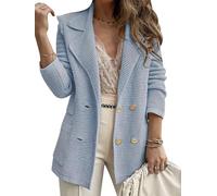 Blazer Women Womens Ladies Fit Blazer Jackets Suit Jacket Ladies Casual Blazers Work Jackets Work Coat for Women Lady Long Sleeve Informal Fitted Office Outwear Blazers Womens Plus Size Blue XXL