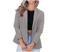 Blazer Women's Elegant Cardigan Suit Jacket Plain Lapel Long Office Jacket Long Sleeve Open Front Suit Coat Autumn Winter Blazer Jacket Slim Fit Lightweight Work Jacket Teenager Girls Jacket Coat, A02
