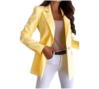 Blazer Women's Elegant Women's Solid Colour Lapel Collar One Button Blazer Jacket Dressy Long Sleeve Blazer Business Casual Outfits for Work Cuffs with Button Casual Blazer with Pockets