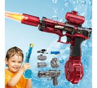 Blazerat Water Gun, Blaze Rat Auto Water Blaster 32ft Range, 500ml Tank, LED Light Electric Water Gun, Dual Modes Blaze Rat Water Blaster, Electric Water Guns for Pool Beach Battles (Red)