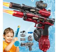 Blazerat Water Gun, Blaze Rat Auto Water Blaster 32ft Range, 500ml Tank, LED Light Electric Water Gun, Dual Modes Blaze Rat Water Blaster, Electric Water Guns for Pool Beach Battles (Black+Red)