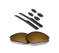 BlazerBuck Anti-salt Polarized Replacement Lenses & Sock Kit for Oakley Fast Jacket OO9097- Pearl Gold