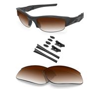BlazerBuck Anti-salt Polarized Replacement Lenses & Sock kit for Oakley Flak Jacket - Brown Gradient