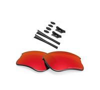 BlazerBuck Anti-Salt Polarized Replacement Lenses & Sock Kit for Oakley Flak Jacket XLJ - Fire Red
