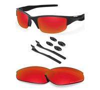 BlazerBuck Anti-salt Polarized Replacement Lenses & Sock Kit for Oakley Half Jacket 2.0 OO9144 - Fire Red