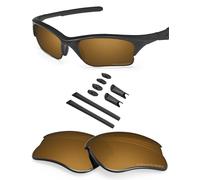 BlazerBuck Anti-salt Polarized Replacement Lenses & Sock Kit for Oakley Half Jacket XLJ - Pearl Gold