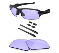 BlazerBuck Non-Polarized Replacement Lenses & Sock Kit for Oakley Flak 2.0 OO9295 - Low Light Purple