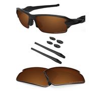 BlazerBuck Polarized Replacement Lenses & Sock Kit for Oakley Flak 2.0 OO9295 - Amber