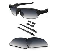 BlazerBuck Polarized Replacement Lenses & Sock Kit for Oakley Flak 2.0 OO9295 - Grey Gradient