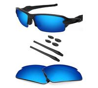 BlazerBuck Polarized Replacement Lenses & Sock Kit for Oakley Flak 2.0 OO9295 - Ice Blue