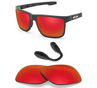 BlazerBuck Polycarbonate Polarized Replacement Lenses & Nose Pieces for Oakley Crossrange OO9361/Crossrange Asian Fit OO9371 - Fire Red AR Coated