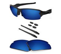 BlazerBuck Polycarbonate Polarized Replacement Lenses & Sock Kit for Oakley Flak 2.0 OO9295 - Midnight Blue AR Coated