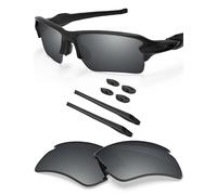 BlazerBuck Polycarbonate Polarized Replacement Lenses & Sock Kit for Oakley Flak 2.0 XL OO9188 - Silver Chrome AR Coated