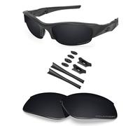 BlazerBuck Polycarbonate Polarized Replacement Lenses & Sock Kit for Oakley Flak Jacket - Black AR Coated