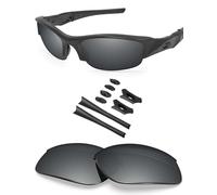 BlazerBuck Polycarbonate Polarized Replacement Lenses & Sock Kit for Oakley Flak Jacket - Silver Chrome AR Coated