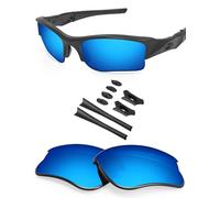 BlazerBuck Polycarbonate Polarized Replacement Lenses & Sock Kit for Oakley Flak Jacket XLJ - Ice Blue AR Coated