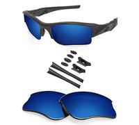 BlazerBuck Polycarbonate Polarized Replacement Lenses & Sock Kit for Oakley Flak Jacket XLJ - Midnight Blue AR Coated
