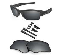BlazerBuck Polycarbonate Polarized Replacement Lenses & Sock Kit for Oakley Flak Jacket XLJ - Silver Chrome AR Coated