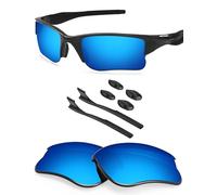 BlazerBuck Polycarbonate Polarized Replacement Lenses & Sock Kit for Oakley Half Jacket 2.0 XL OO9154 - Ice Blue AR Coated