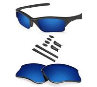 BlazerBuck Polycarbonate Polarized Replacement Lenses & Sock Kit for Oakley Half Jacket XLJ - Midnight Blue AR Coated