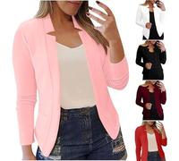 Blazers for Women Business Casual Outfits for Women Long Sleeve Solid Open Front Blazer and Pencil Pant Suits Set Casual Elegant Business Trousers Sets Pink XL