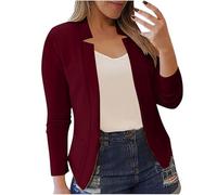 Blazers for Women Business Casual Womens Oversized Fashion Plus Size Blazer Dress Long Sleeve Loose Blazer Elegant Coat Outerwear Jacket Wine L