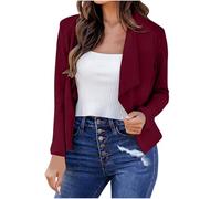 Blazers for Women UK Casual Cropped Suit Jacket Open Front Blazer Jackets Slim Long Sleeve Lapel Collar Blazer Solid Ladies Work Cardigan Business Office Wear Outerwear Party