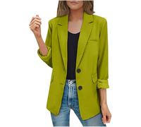 Blazers for Women UK Casual Long Ruched Sleeve Suit Plain Open Jackets Clearance Work Office Womens Coats Cardigan Suit Formal Jacket Top Solid Color Collar Italian Ladies Blazer Coats UK Business