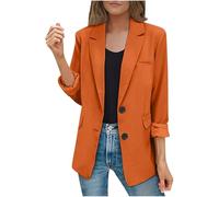Blazers for Women UK Casual Long Ruched Sleeve Suit Plain Open Jackets Work Office Womens Coats Cardigan Suit Formal Jacket Top Solid Color Collar Italian Ladies Blazer Coats UK Business
