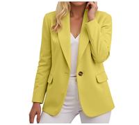 Blazers for Women UK,Ladies Blazer Suit Solid Button Suits Coat Elegant 3/4 Sleeve Notch Lapels Collar Jackets Fall Business Work Office Elegant Jackets Open Front Jacket Cardigans Top Outerwear
