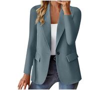 Blazers for Women UK Ladies Elegant Solid Long Sleeve Button Blazer Suits Classic Fall Formal Business Suit Jackets Open Front Work Office Outerwear