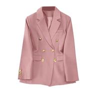 Blazers for Women UK Long Sleeve Double-Breasted Business Office Work Jacket Wedding Guest Party Funeral Suit Jacket Formal Smart Casual Lightweight Dress Jacket with Pockets