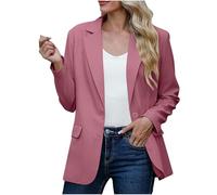 Blazers for Women UK Open Front Cardigan Jacket Solid Lapel Slim Fit Outwear Coat Long Sleeve Button Suit Elegant Formal Costume Office Work Jacket Smart Casual Lightweight Blazer Suit Business Sale