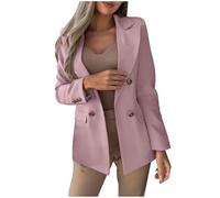 Blazers Jacket For Women Uk Clearance Ladies Solid Color Lapel Suit Long Sleeve Tailored Cardigans Blazer Suits Elegant Lightweight Jackets Four Button Front Casual Coat Business Work Formal Jacket