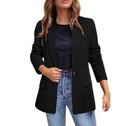 Blazers Jacket for Women UK Clearance,Ladies Solid Lapel Suit Long Sleeves Coat Cardigan Tops Tailored Coat Plus Size Casual Elegant Cardigans Business Work Formal Blazer Suits Black