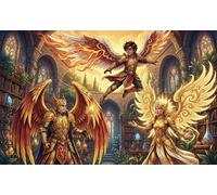 Blazing Angels 1000 Piece Jigsaw Puzzle,Whimsical Challenge,Gift Idea,Educational Toy,Premium Cardboard,Home Wall Decor,Adults & Kids 14+,Stress Relief 52x38cm