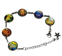 Blazing Autumn Van Gogh Famous Art on Link Bracelet
