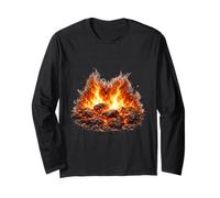 Blazing Fire Coals Barbecue Energy Design Long Sleeve T-Shirt