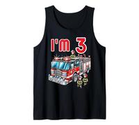 Blazing Fun Fire Truck - 3rd Birthday Firefighter Design Tank Top