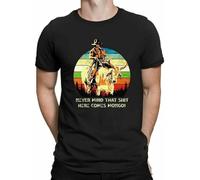 Blazing Saddles Never Mind That ShT Here Comes Mongo Retro Vintage Pullover Men's Crewneck T-Shirt Short Sleeve Top Unisex Pure Cotton Tee Black M